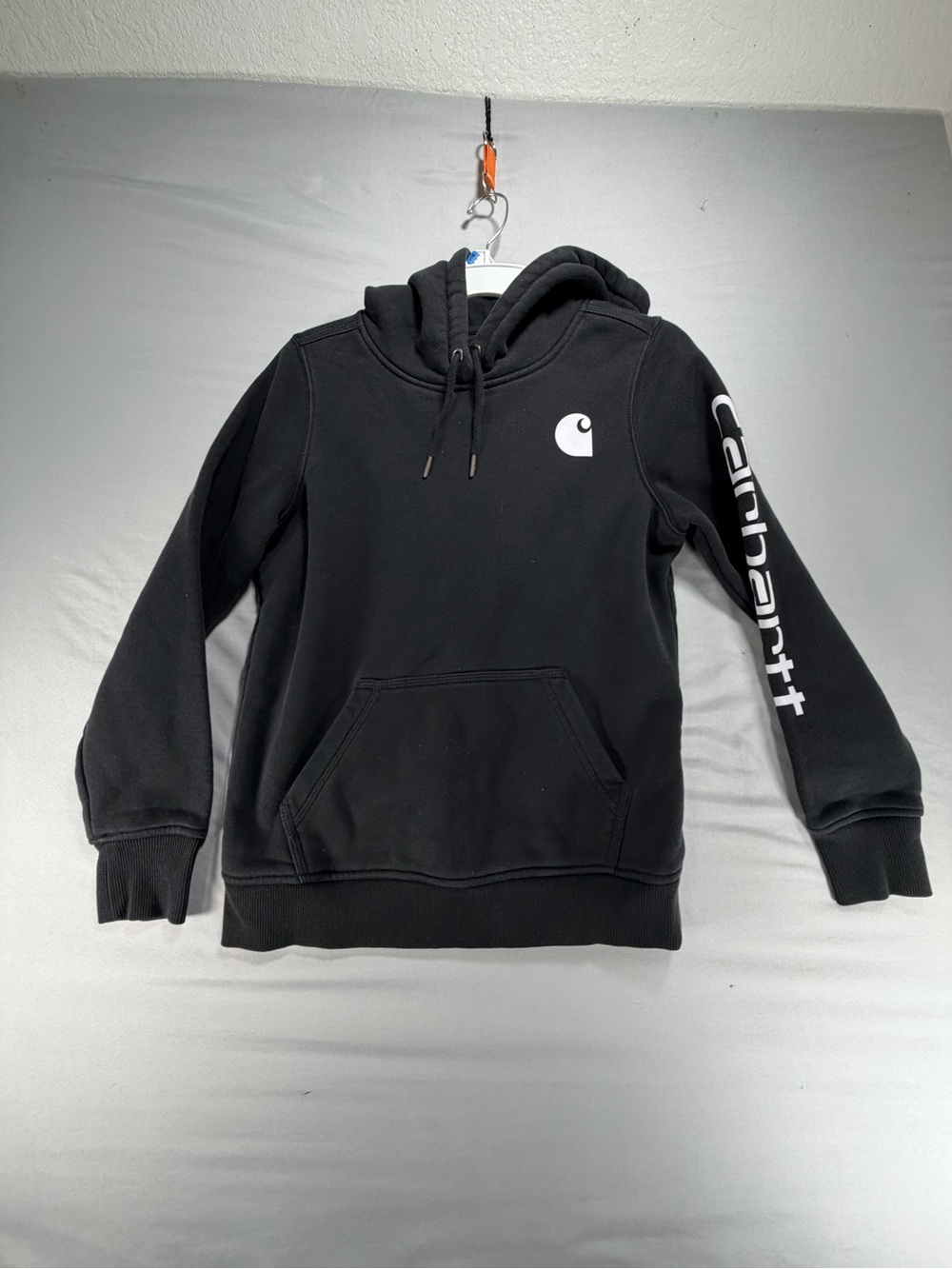 Carhartt Womens Clarksburg Logo Sleeve Pullover Hoodie Black XS 102791